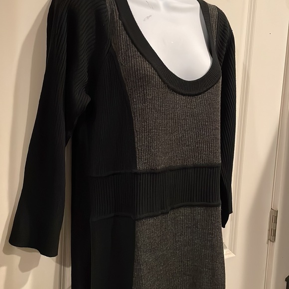 R&K Sweater Dress, Black/Charcoal Gray, size XL - Picture 5 of 6